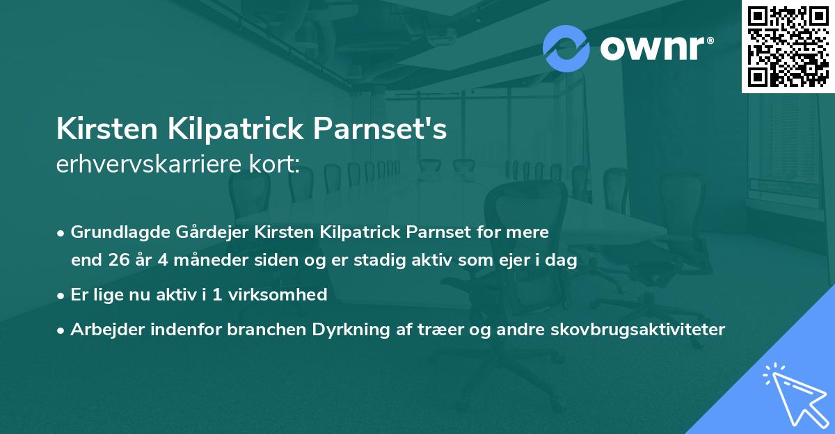 Kirsten Kilpatrick Parnset's erhvervskarriere kort