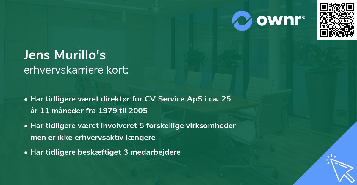Jens Murillo's erhvervskarriere kort