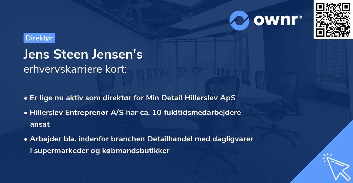 Jens Steen Jensen's erhvervskarriere kort