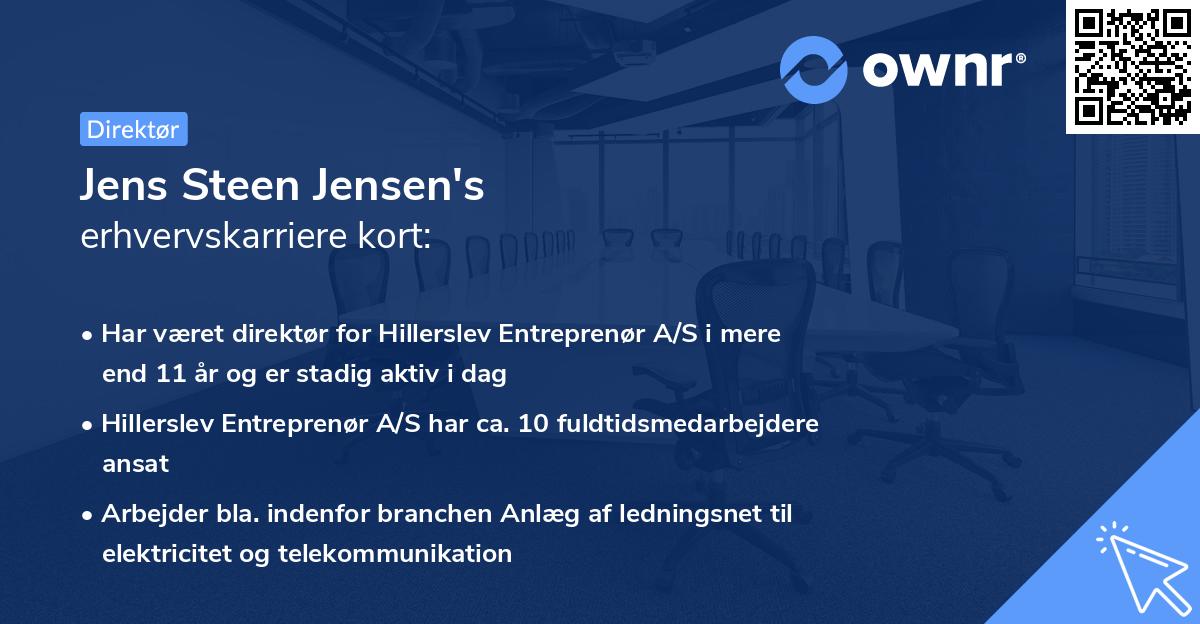 Jens Steen Jensen's erhvervskarriere kort