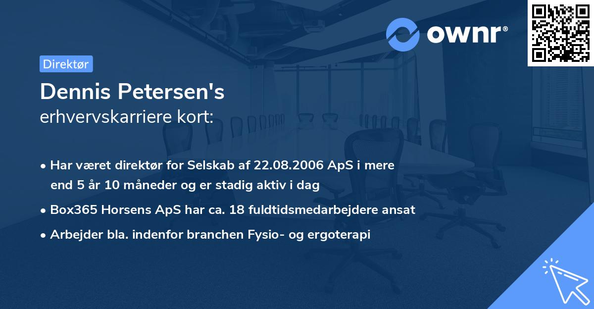 Dennis Petersen's erhvervskarriere kort