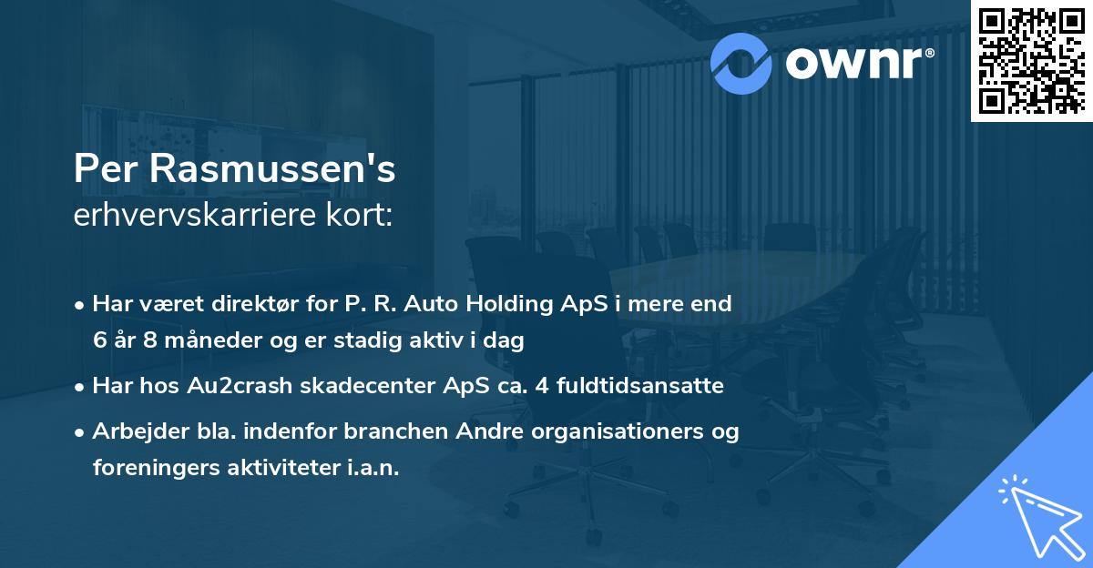 Per Rasmussen's erhvervskarriere kort