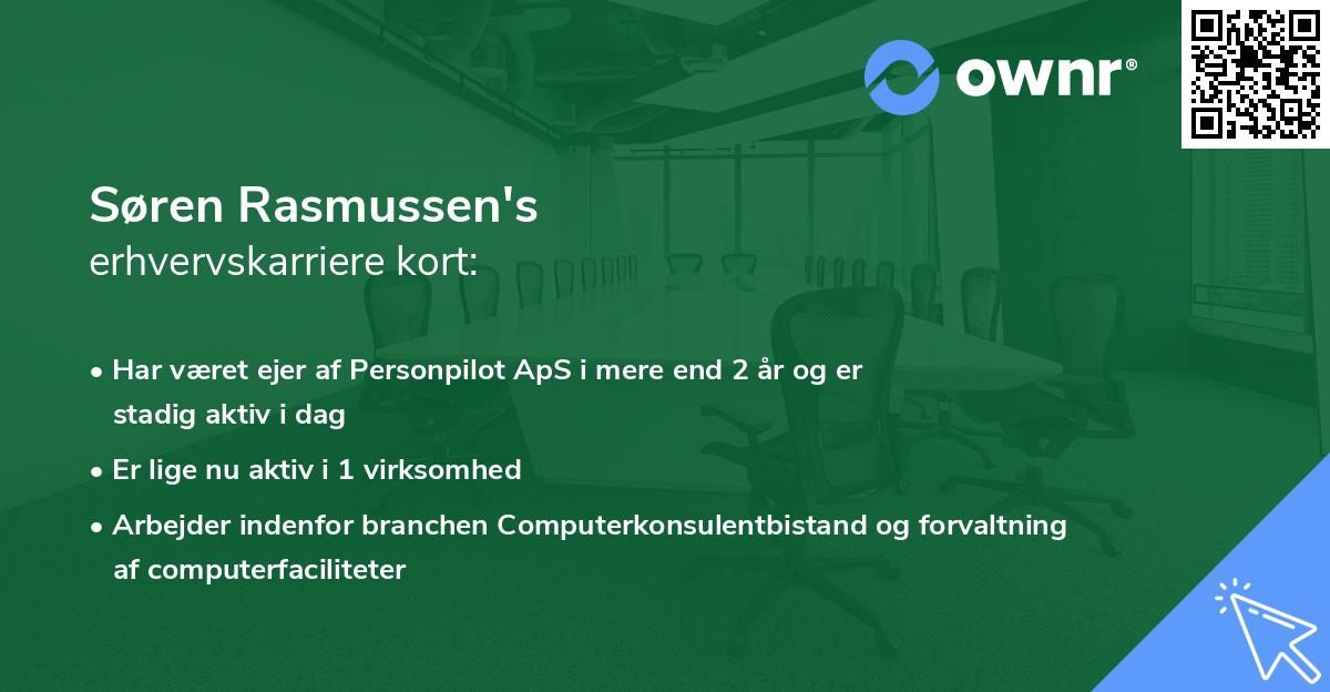 Søren Rasmussen's erhvervskarriere kort