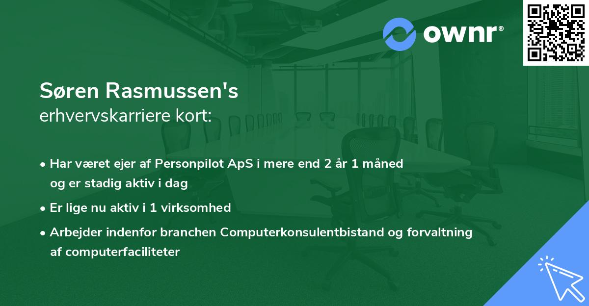 Søren Rasmussen's erhvervskarriere kort