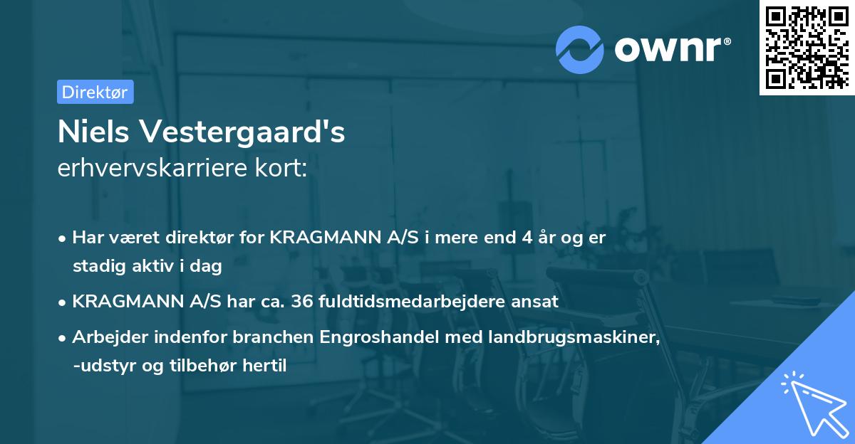 Niels Vestergaard's erhvervskarriere kort