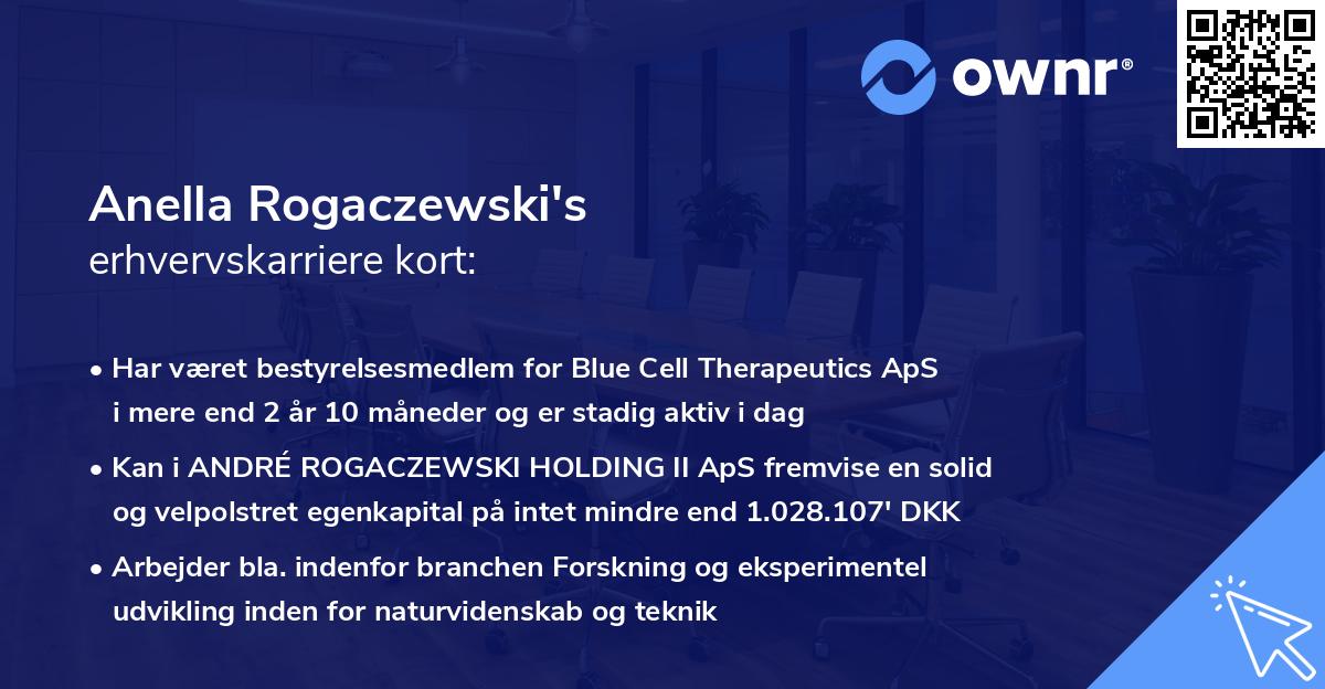 Anella Rogaczewski's erhvervskarriere kort