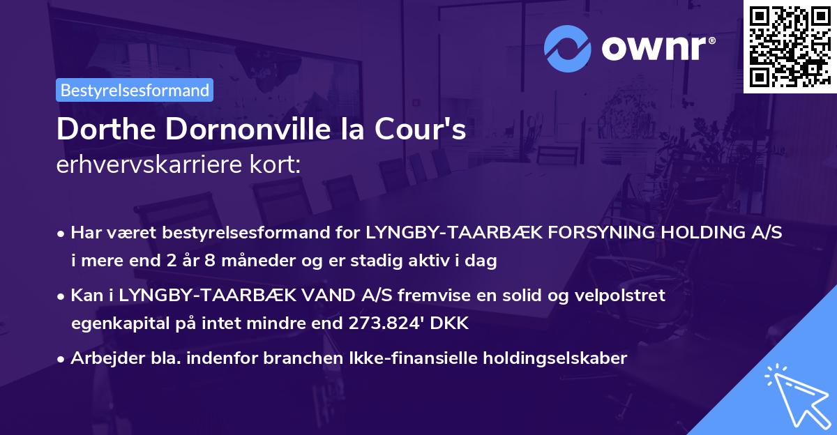 Dorthe Dornonville la Cour's erhvervskarriere kort