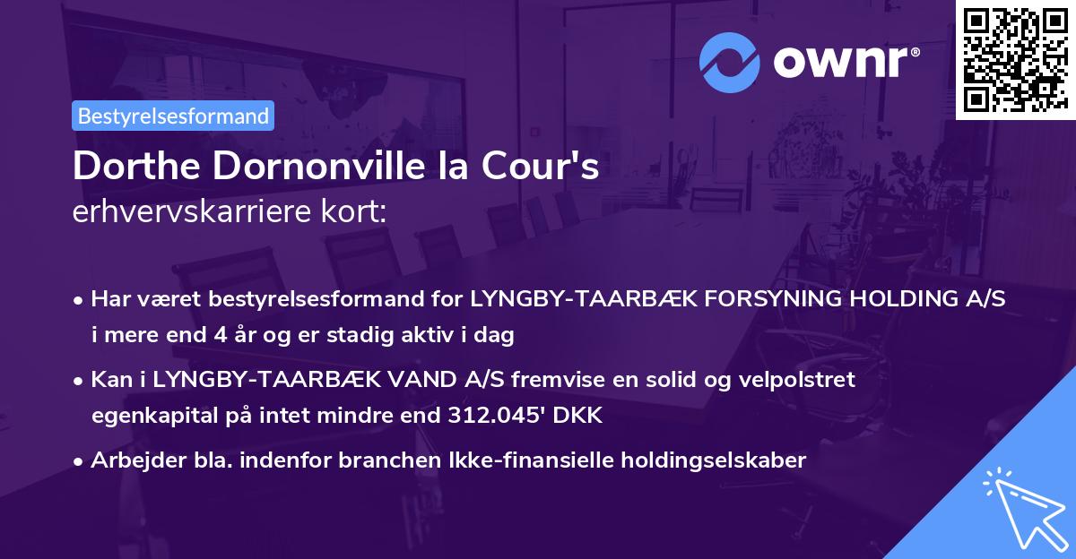 Dorthe Dornonville la Cour's erhvervskarriere kort