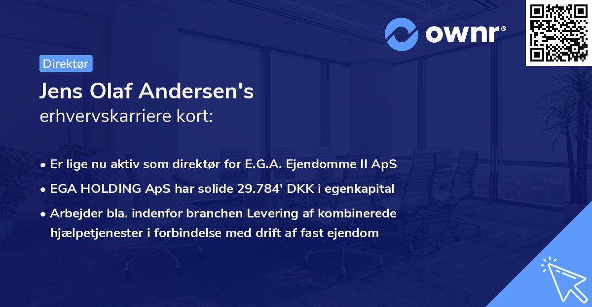 Jens Olaf Andersen's erhvervskarriere kort