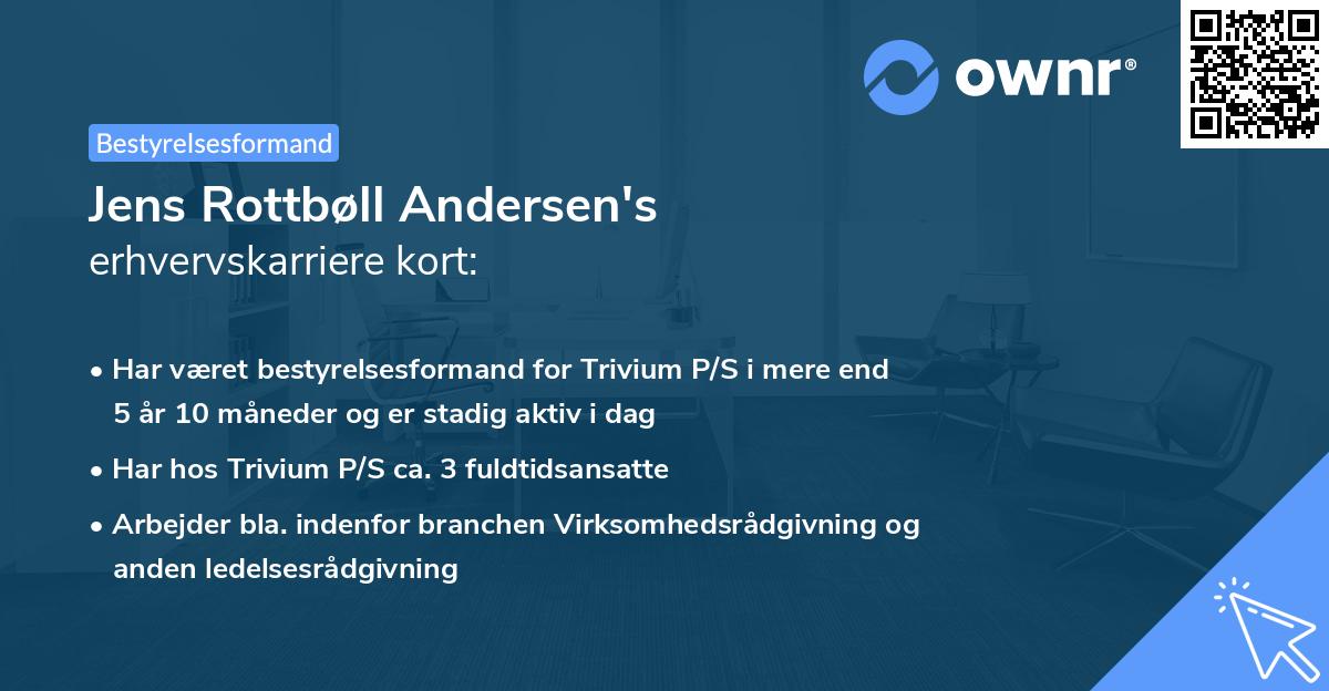 Jens Rottbøll Andersen's erhvervskarriere kort