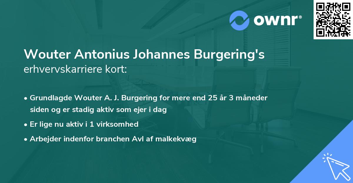 Wouter Antonius Johannes Burgering's erhvervskarriere kort