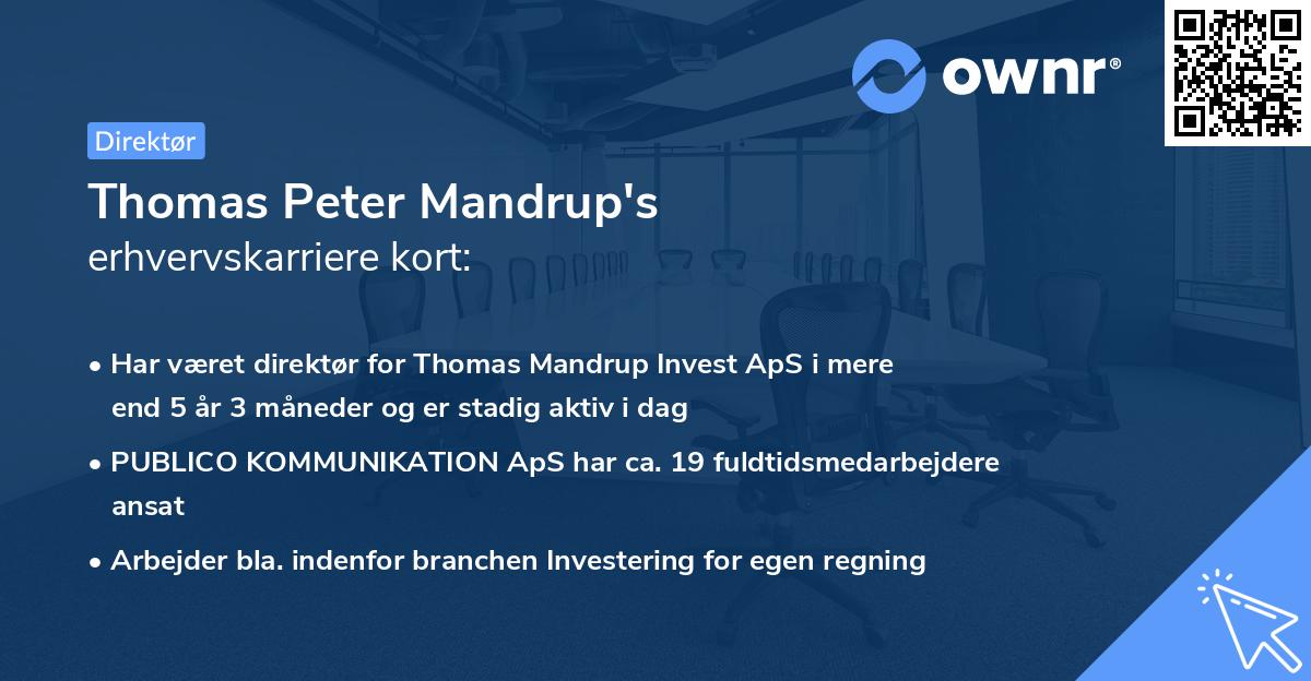 Thomas Peter Mandrup's erhvervskarriere kort