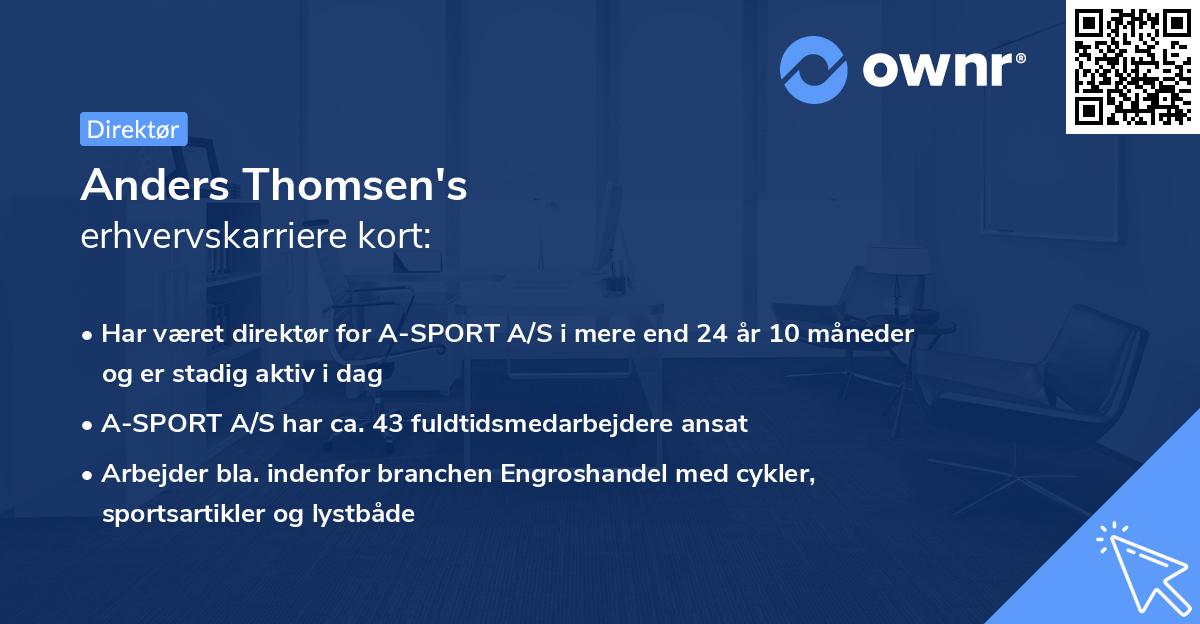Anders Thomsen's erhvervskarriere kort