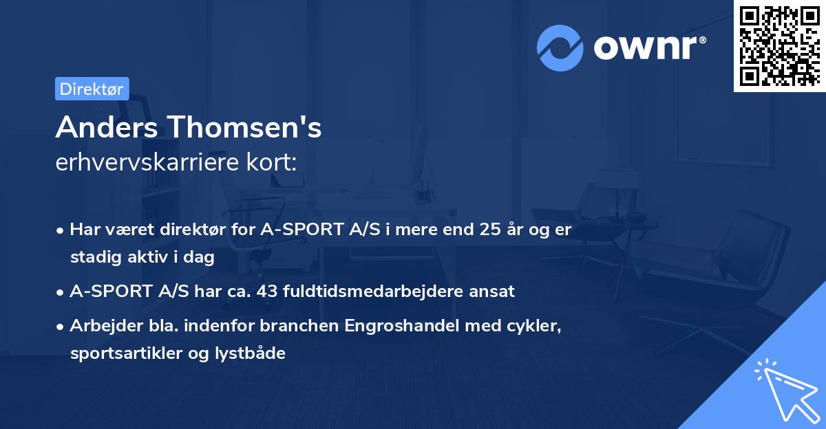 Anders Thomsen's erhvervskarriere kort