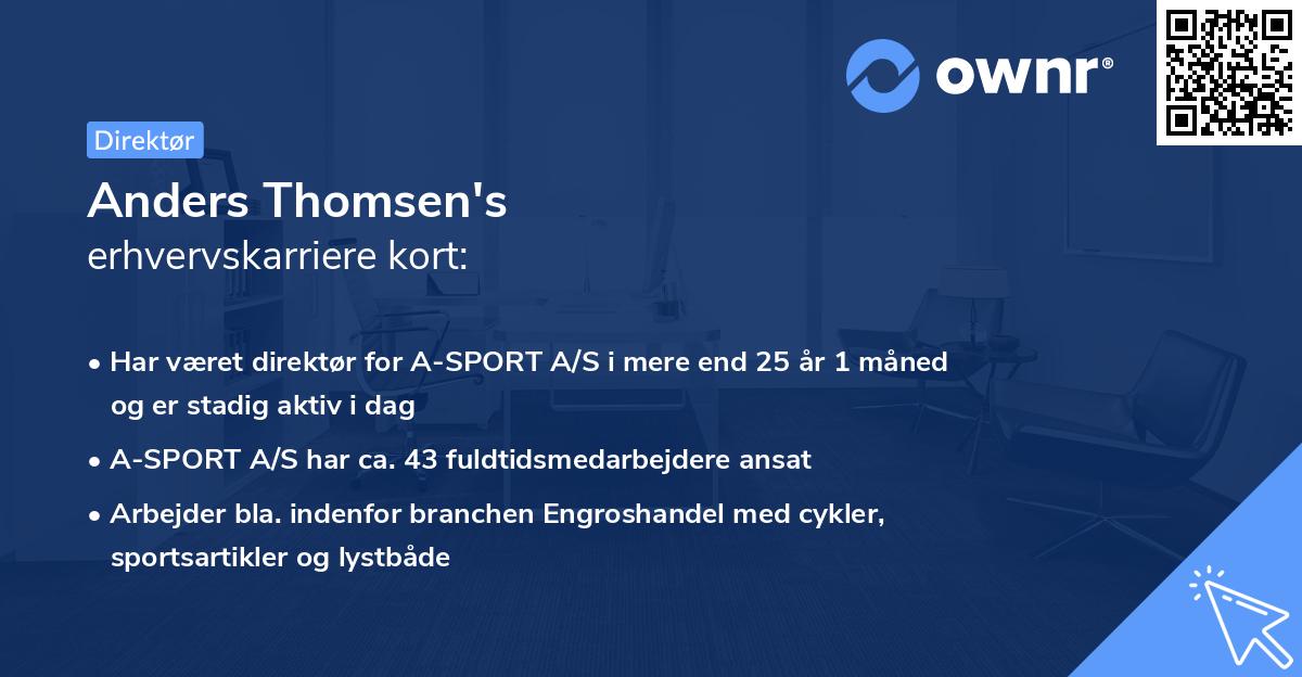 Anders Thomsen's erhvervskarriere kort