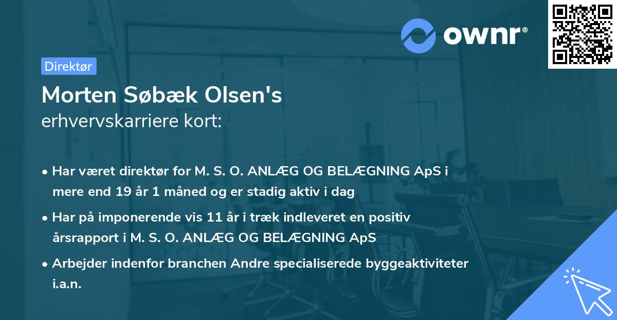 Morten Søbæk Olsen's erhvervskarriere kort