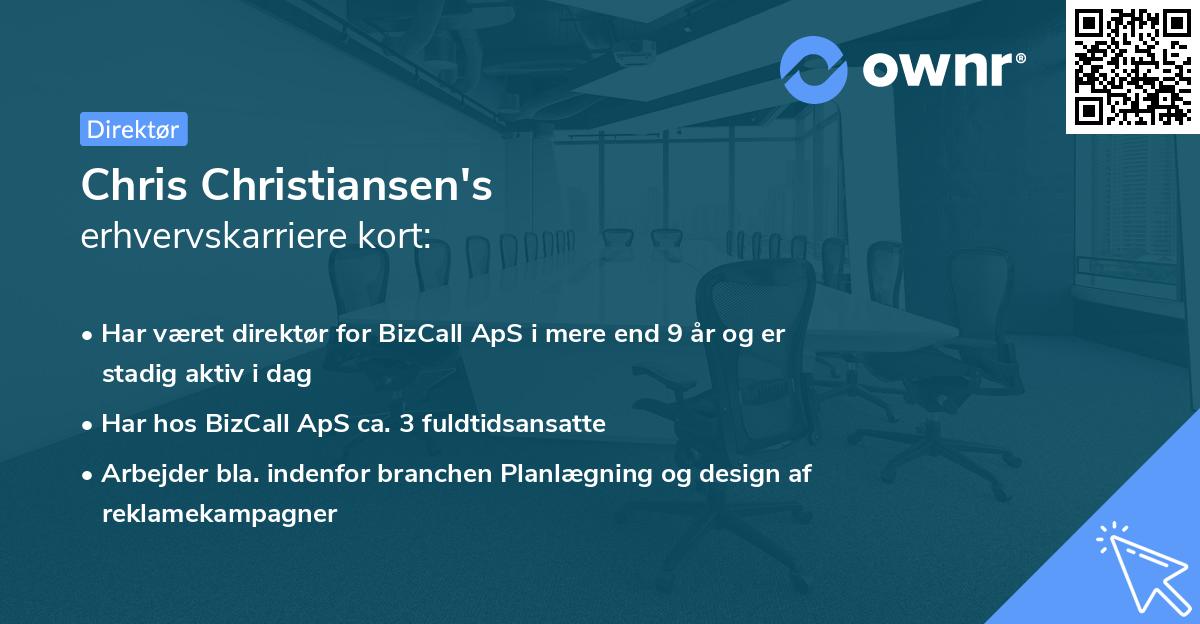 Chris Christiansen's erhvervskarriere kort