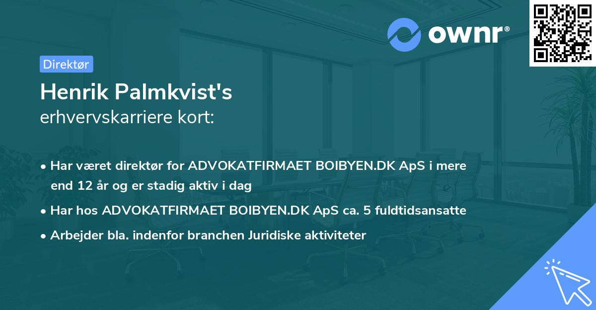 Henrik Palmkvist's erhvervskarriere kort