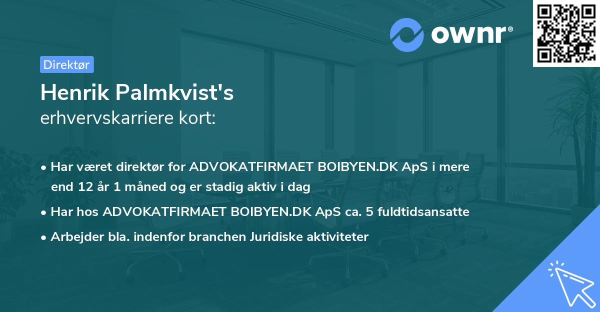 Henrik Palmkvist's erhvervskarriere kort