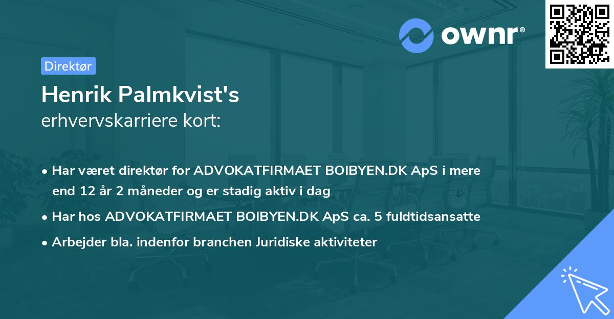 Henrik Palmkvist's erhvervskarriere kort