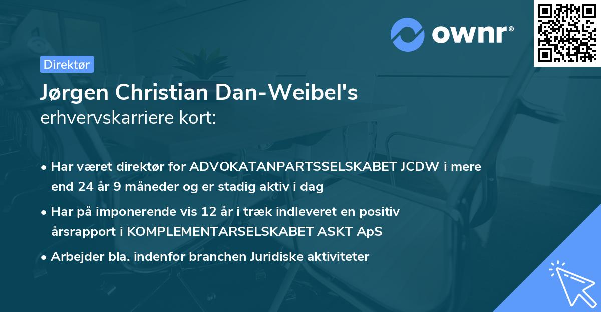 Jørgen Christian Dan-Weibel's erhvervskarriere kort