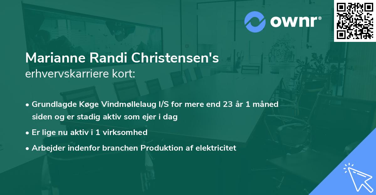 Marianne Randi Christensen's erhvervskarriere kort