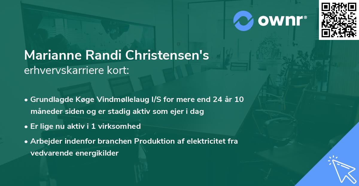 Marianne Randi Christensen's erhvervskarriere kort