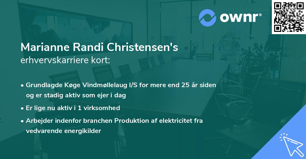 Marianne Randi Christensen's erhvervskarriere kort