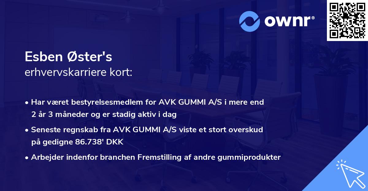 Esben Øster's erhvervskarriere kort