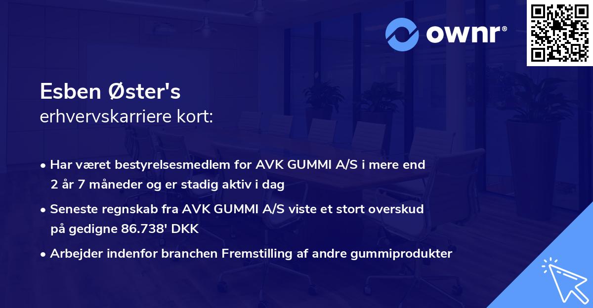 Esben Øster's erhvervskarriere kort