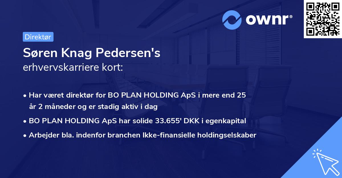 Søren Knag Pedersen's erhvervskarriere kort