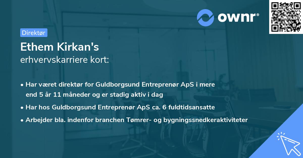 Ethem Kirkan's erhvervskarriere kort