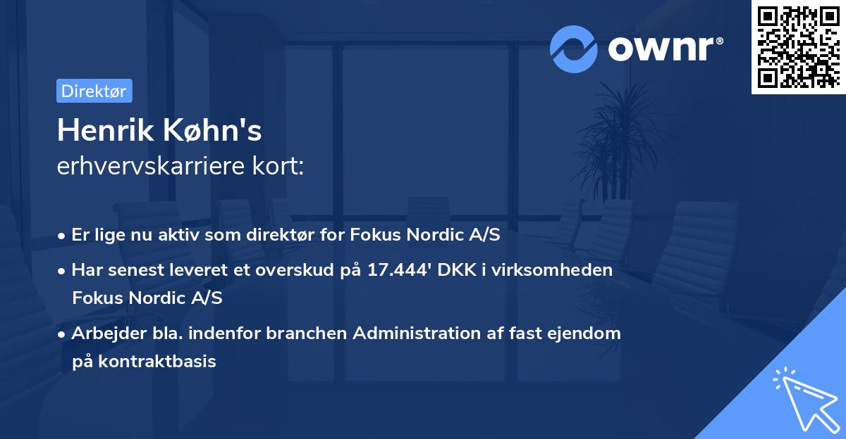 Henrik Køhn's erhvervskarriere kort
