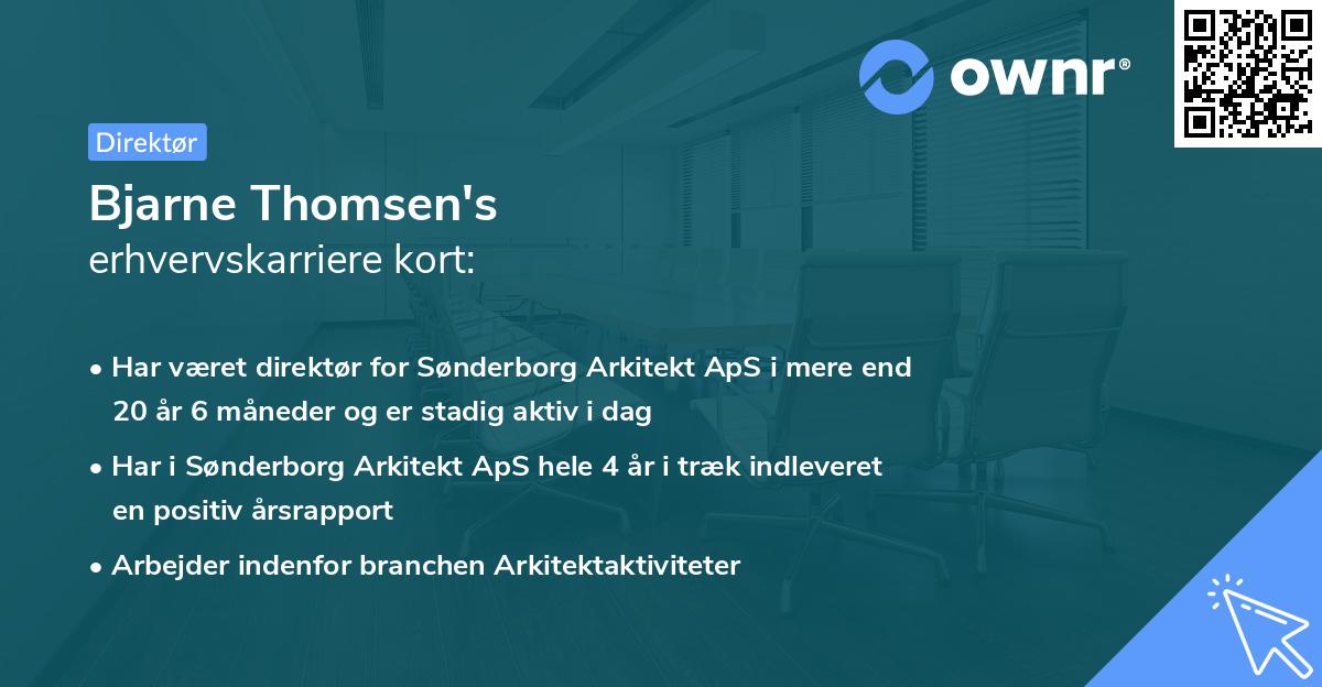 Bjarne Thomsen's erhvervskarriere kort