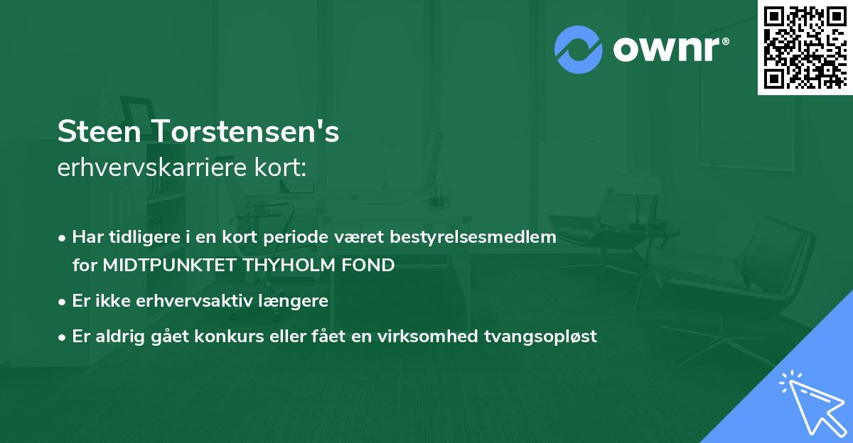 Steen Torstensen's erhvervskarriere kort