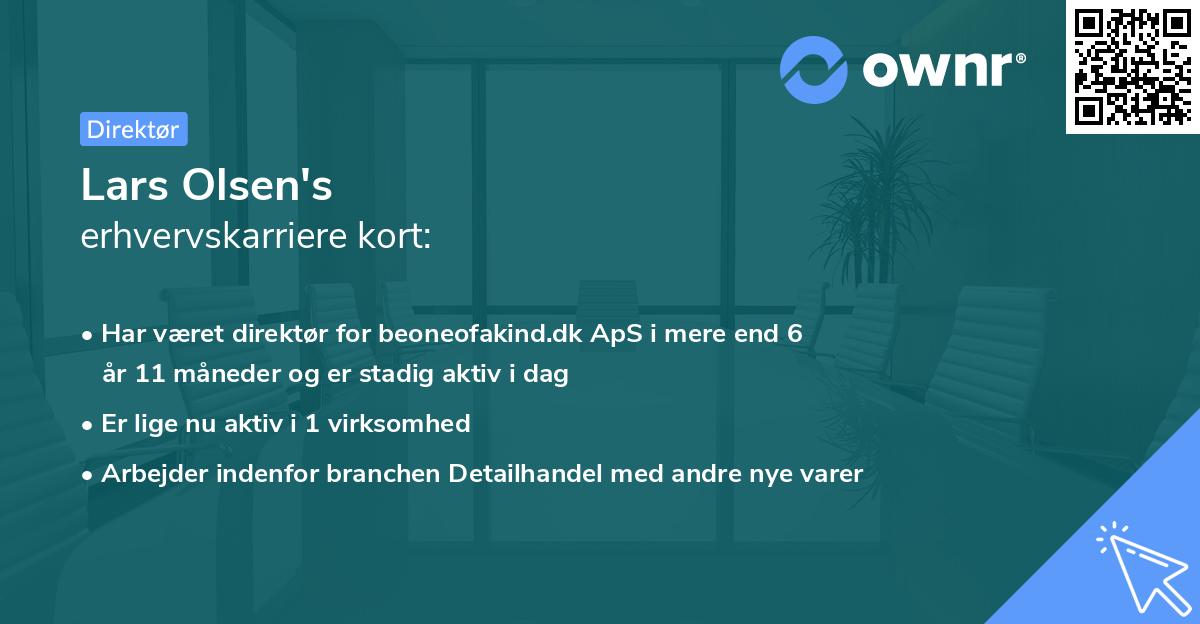 Lars Olsen's erhvervskarriere kort