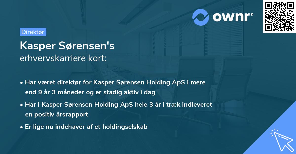 Kasper Sørensen's erhvervskarriere kort