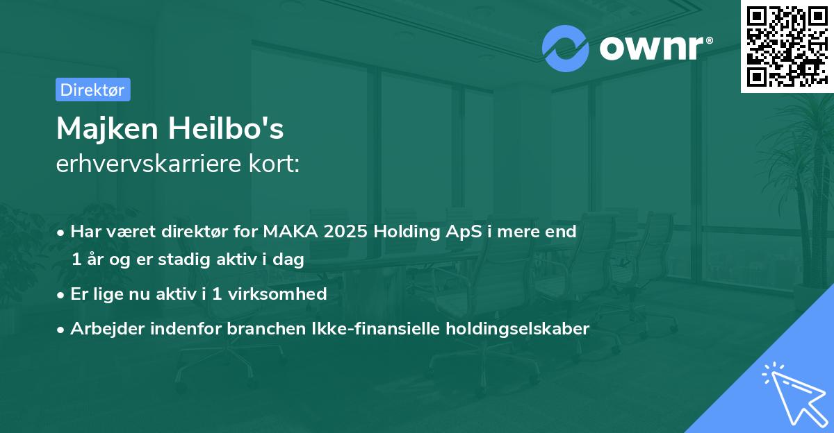 Majken Heilbo's erhvervskarriere kort