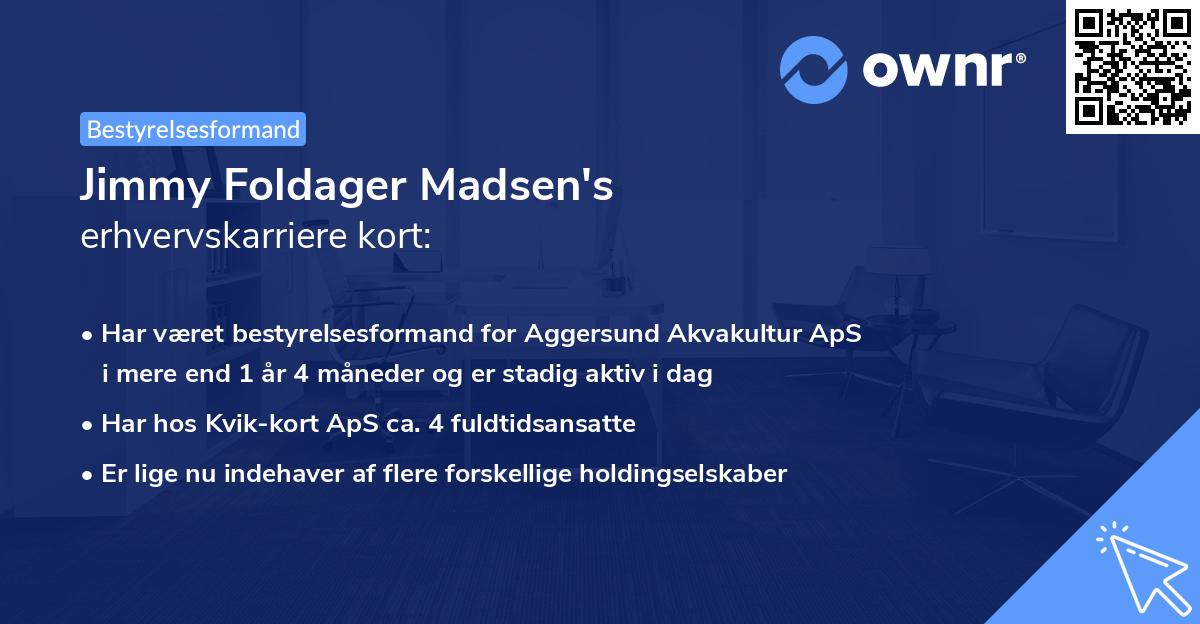 Jimmy Foldager Madsen's erhvervskarriere kort