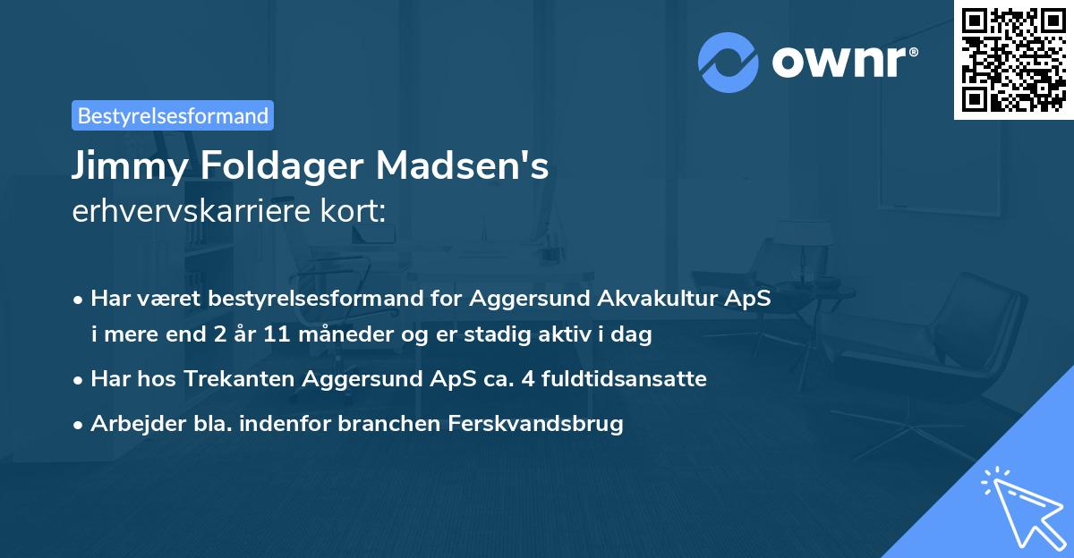 Jimmy Foldager Madsen's erhvervskarriere kort