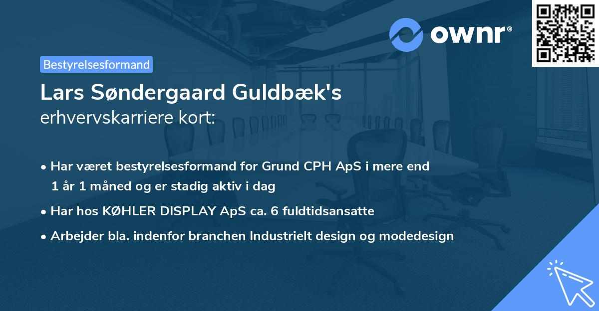Lars Søndergaard Guldbæk's erhvervskarriere kort