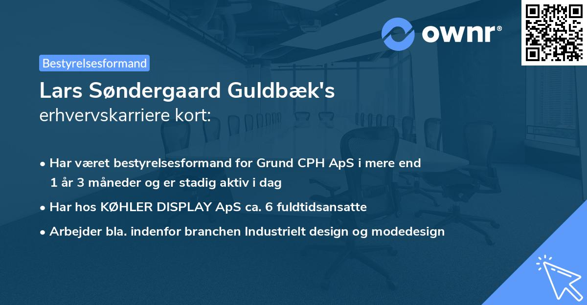 Lars Søndergaard Guldbæk's erhvervskarriere kort