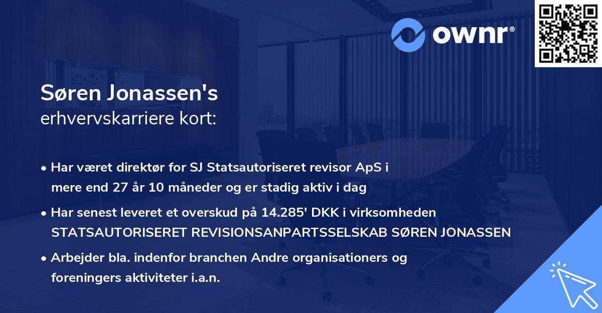 Søren Jonassen's erhvervskarriere kort