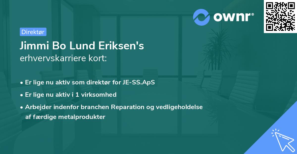 Jimmi Bo Lund Eriksen's erhvervskarriere kort