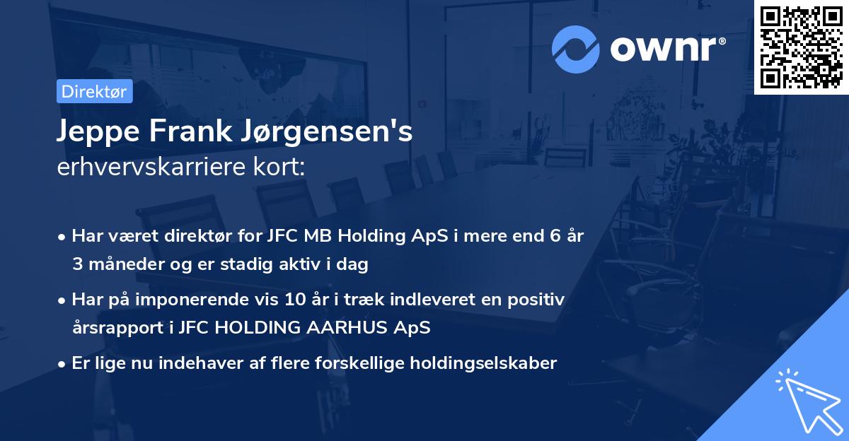 Jeppe Frank Jørgensen's erhvervskarriere kort