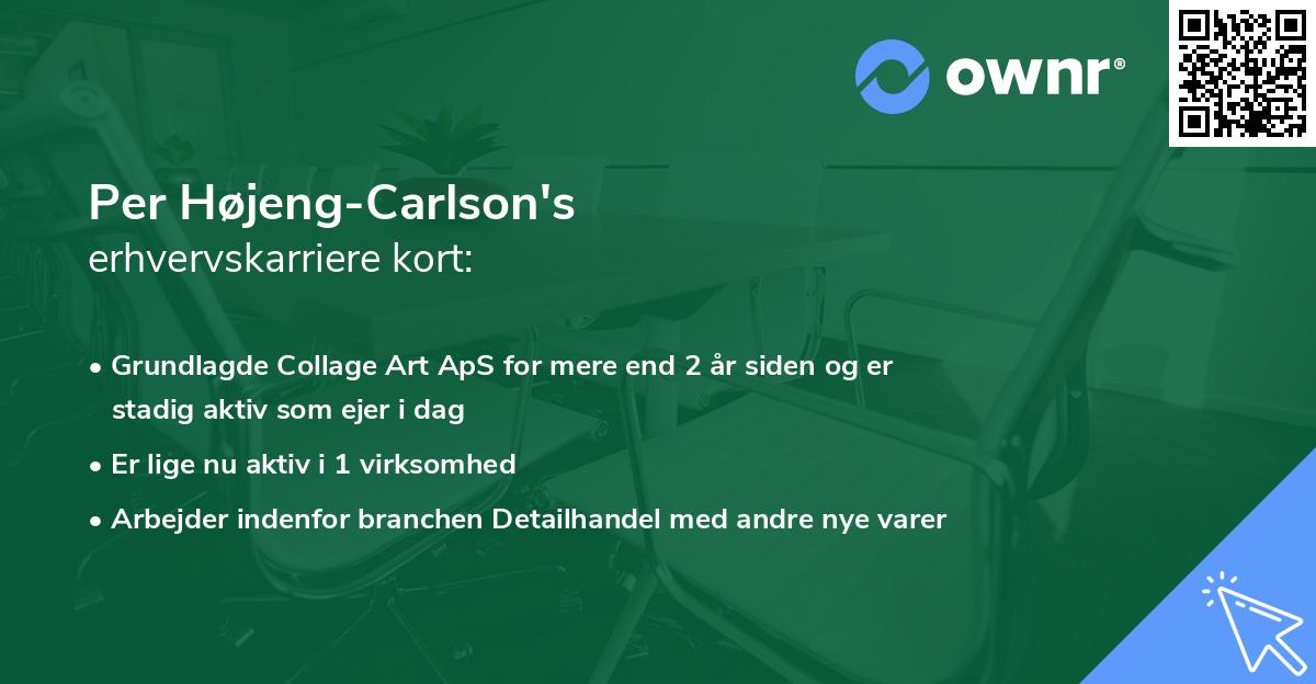Per Højeng-Carlson's erhvervskarriere kort