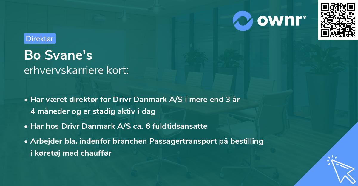 Bo Svane's erhvervskarriere kort