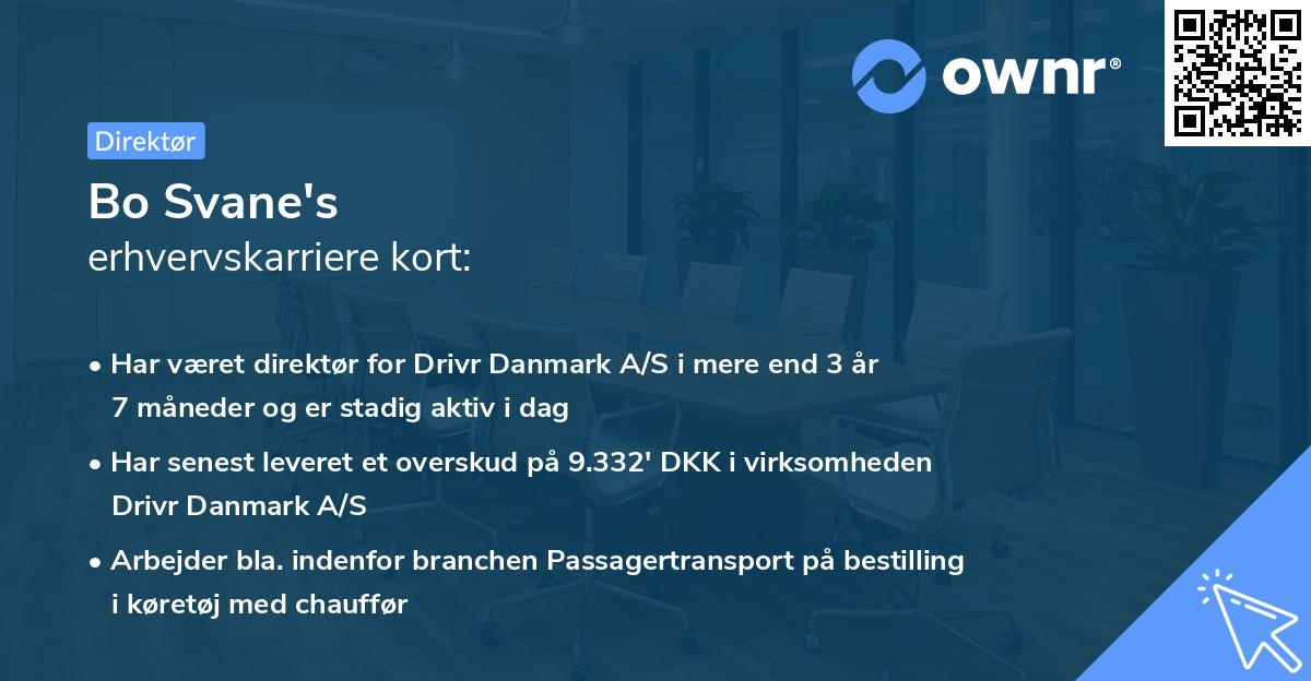Bo Svane's erhvervskarriere kort