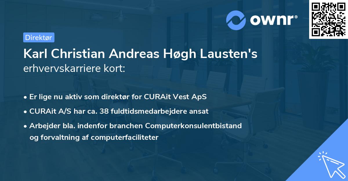 Karl Christian Andreas Høgh Lausten's erhvervskarriere kort