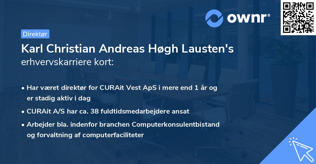 Karl Christian Andreas Høgh Lausten's erhvervskarriere kort